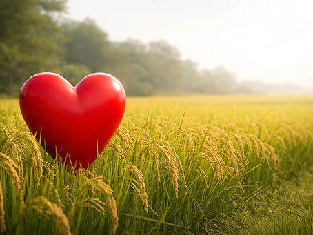 Heart in the north fork farmland