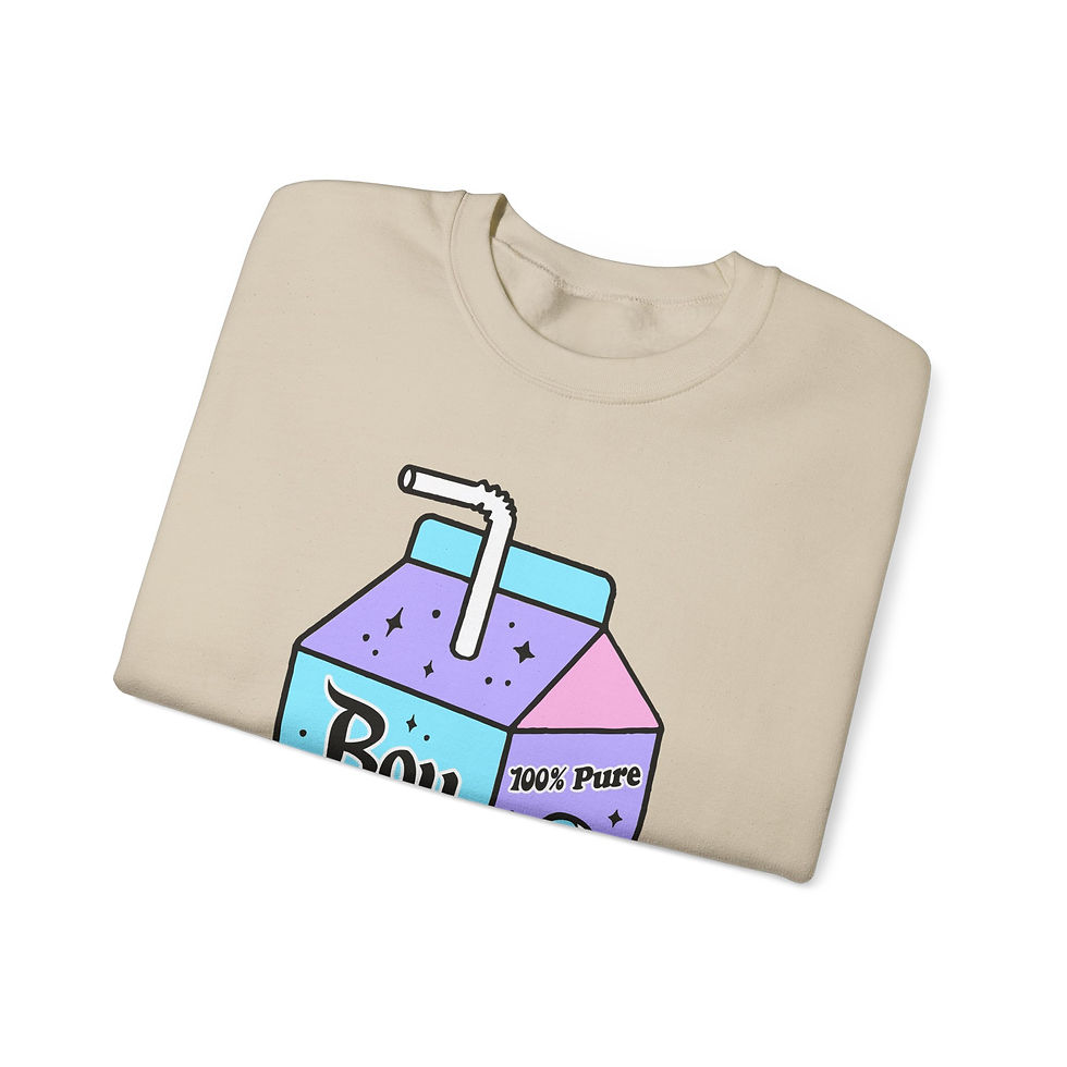 Thumbnail: Boy Tears Juice Box Anti-Valentine Unisex Crewneck Sweatshirt