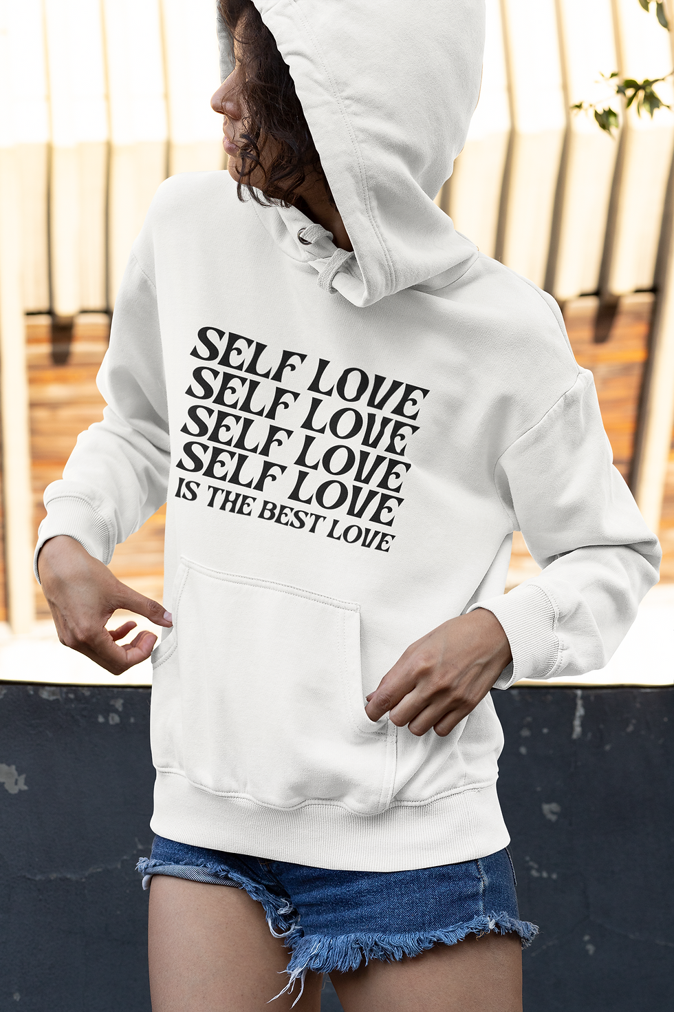 Self Love Is The Best Love Long Sleeve Unisex Front Print Hooded Sweatshirt