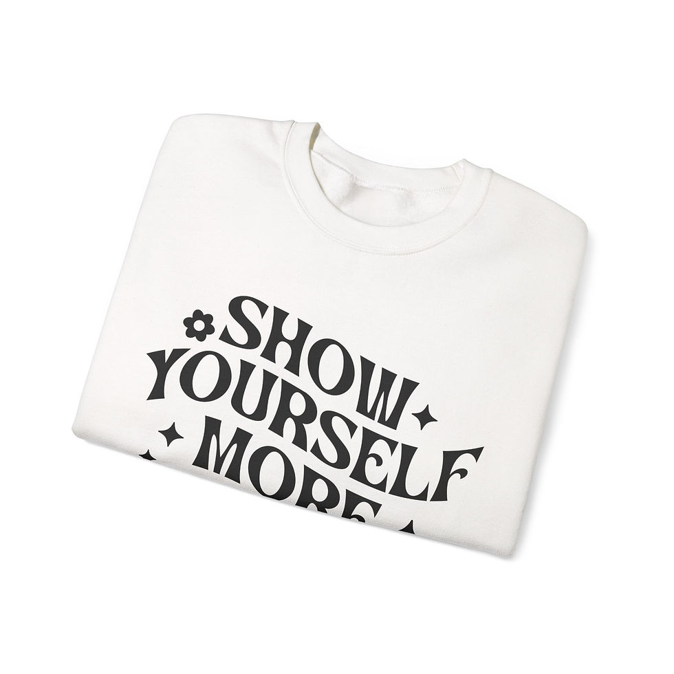 Thumbnail: Show Yourself More Self Love Front Print Long Sleeve Crewneck Sweatshirt