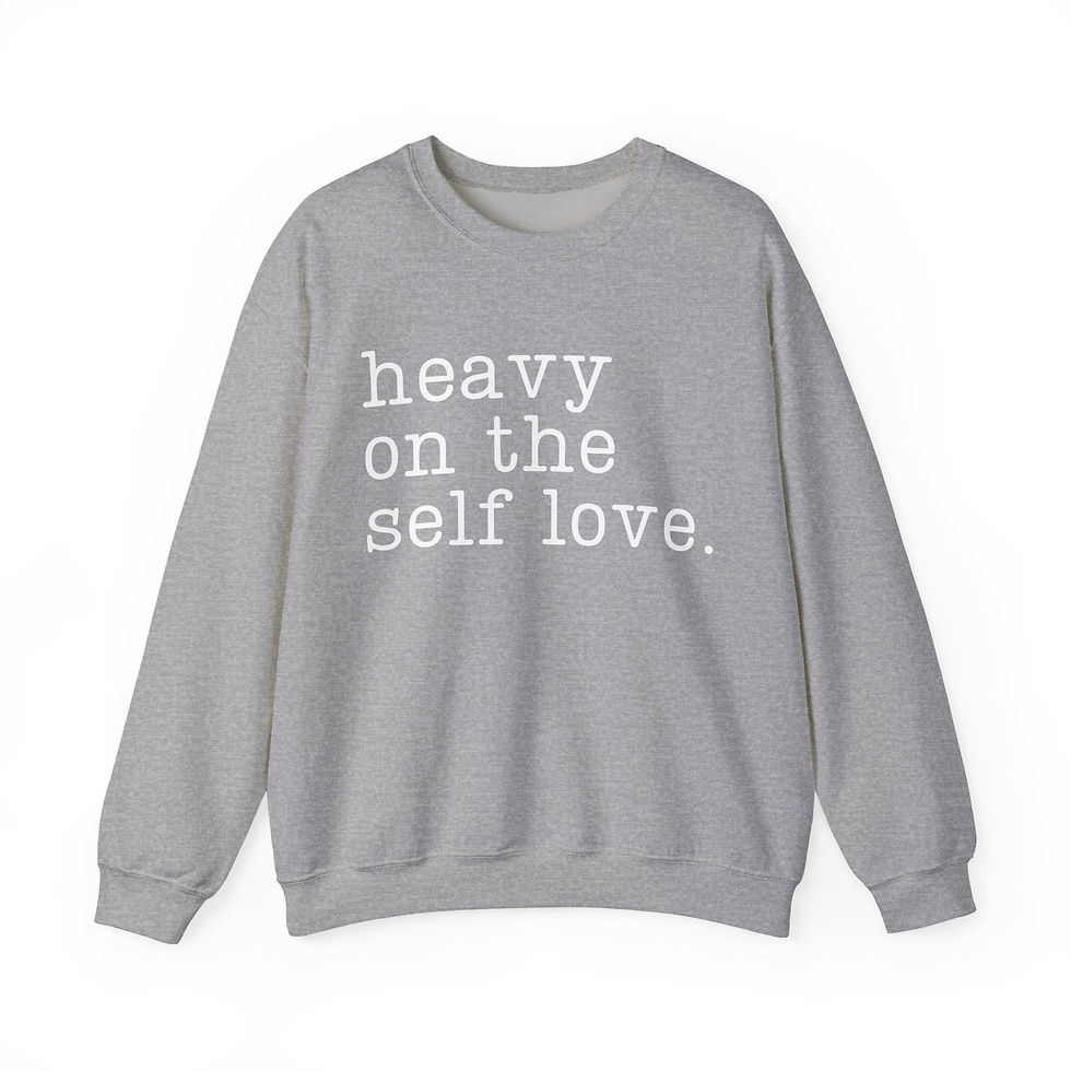 Thumbnail: Heavy On Self Love Front Print Long Sleeve Unisex Crewneck Sweatshirt