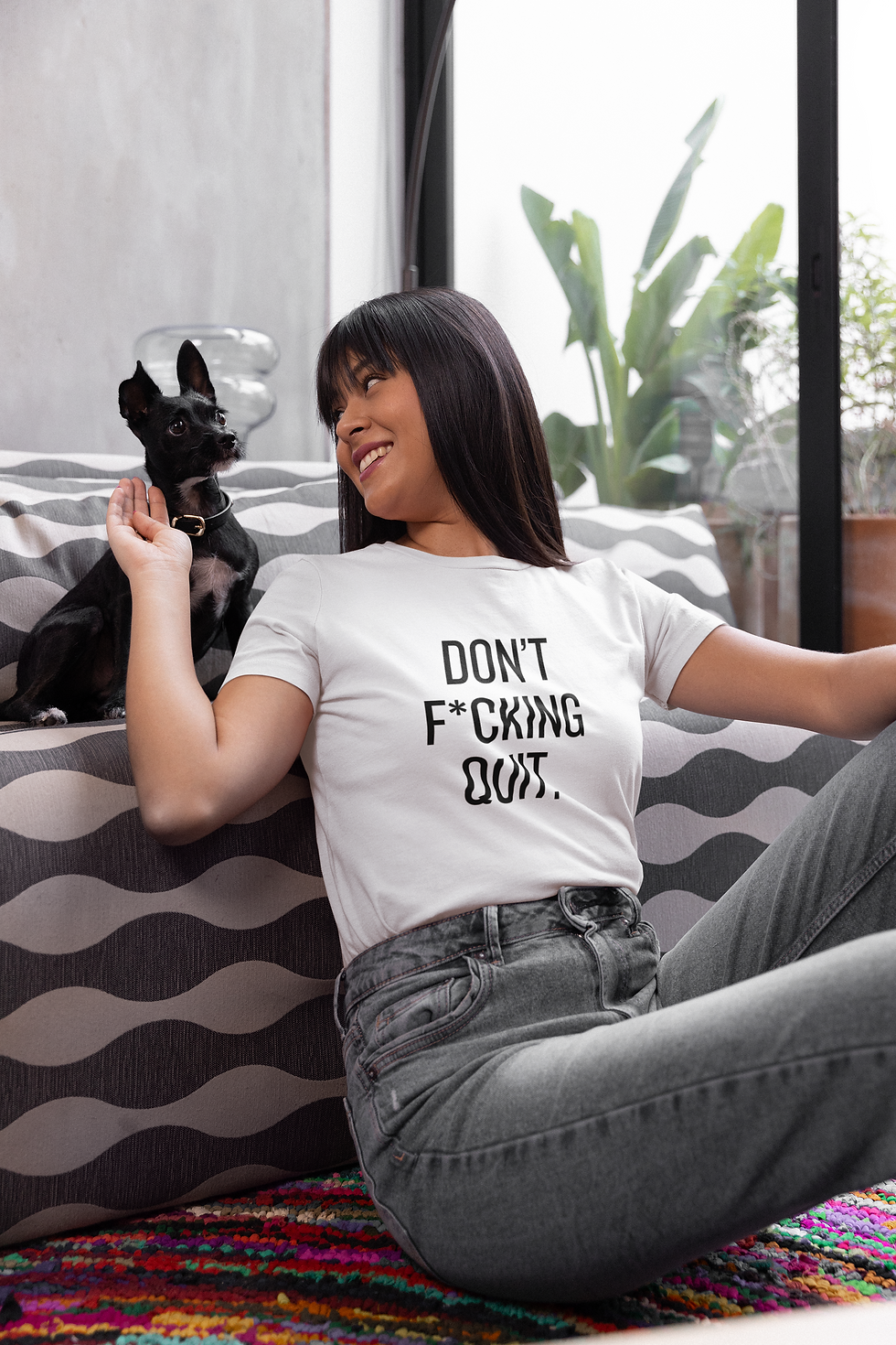 Don't Fu!king Quit Front Print Short Sleeve Unisex Softstyle T-Shirt