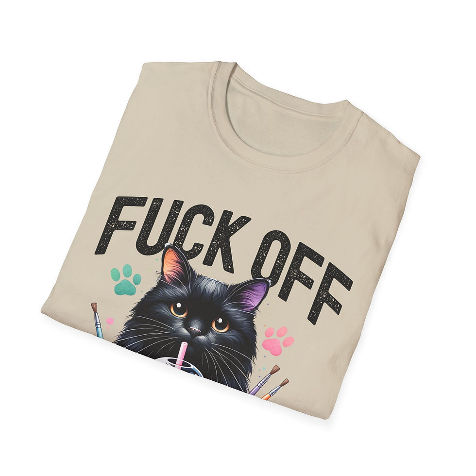 Thumbnail: F*ck Off Im Crafting Cute Cat Print Short Sleeve Unisex Softstyle T-Shirt