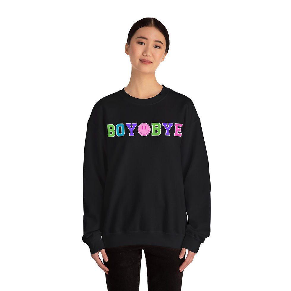 Thumbnail: Boy Bye Front Print Long Sleeve Unisex Crewneck Sweatshirt
