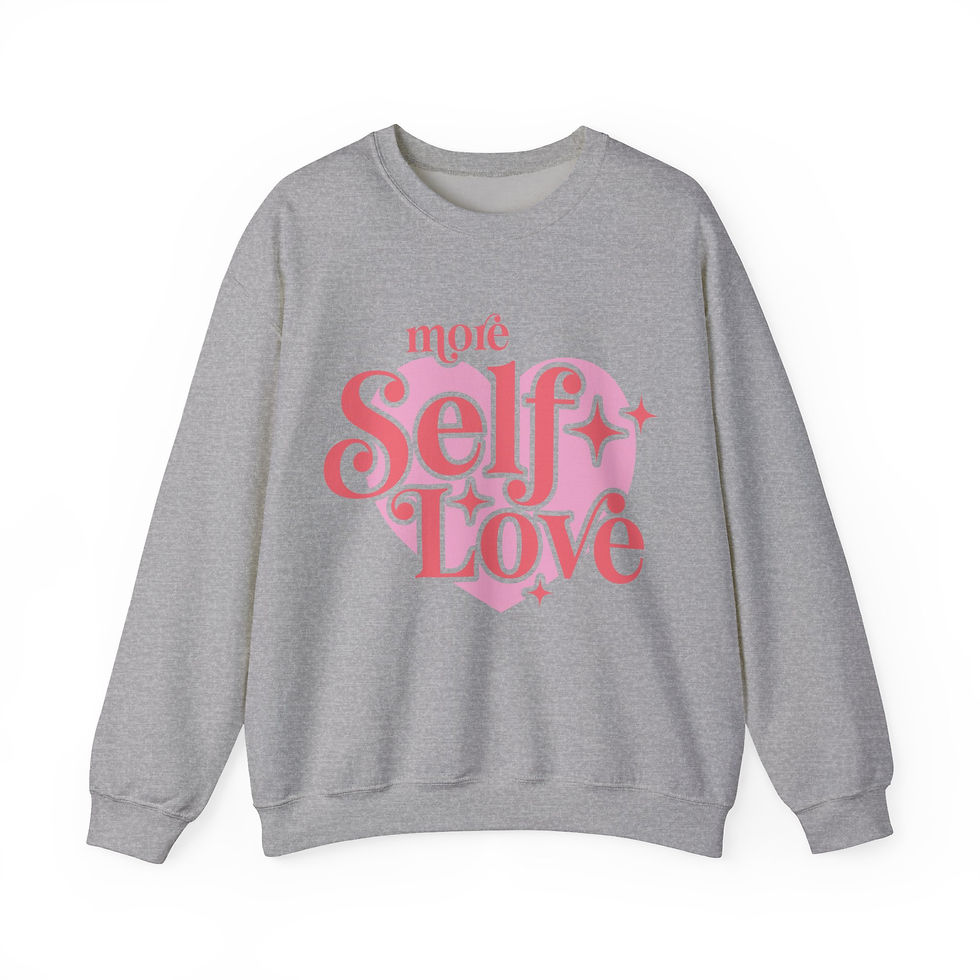 Thumbnail: More Self Love Front Print Long Sleeve Unisex Crewneck Sweatshirt