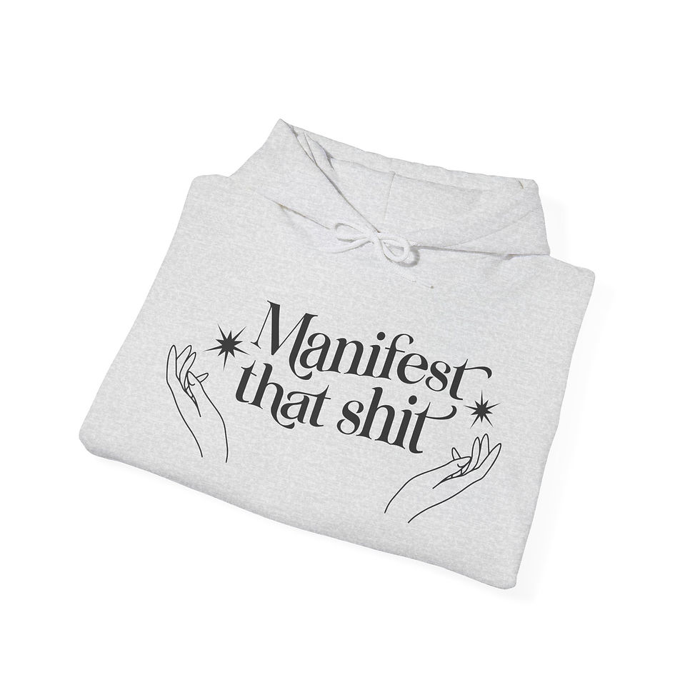 Thumbnail: Manifest That Sh!t Front Print Long Sleeve Unisex Hooded Sweatshirt