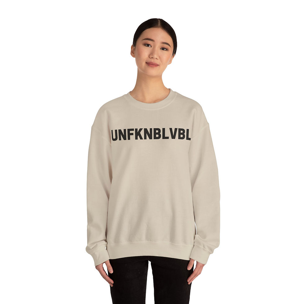 Thumbnail: Unfknblvbl Long Sleeve Front Print Unisex Crewneck Sweatshirt