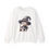 Thumbnail: Cute Crochet Style Witch Doll Halloween Front Print Unisex Crewneck Sweatshirt 
