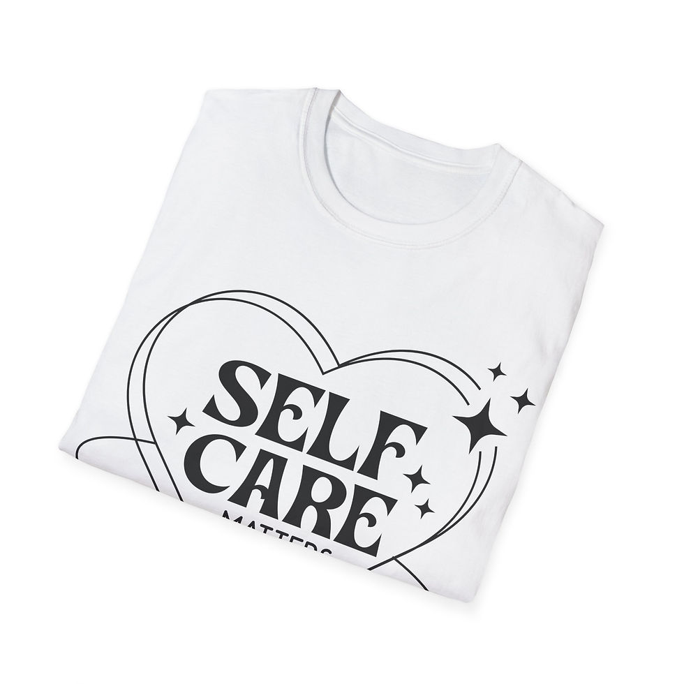 Thumbnail: Self Care Matters Front Print Short Sleeve Unisex Softstyle T-Shirt