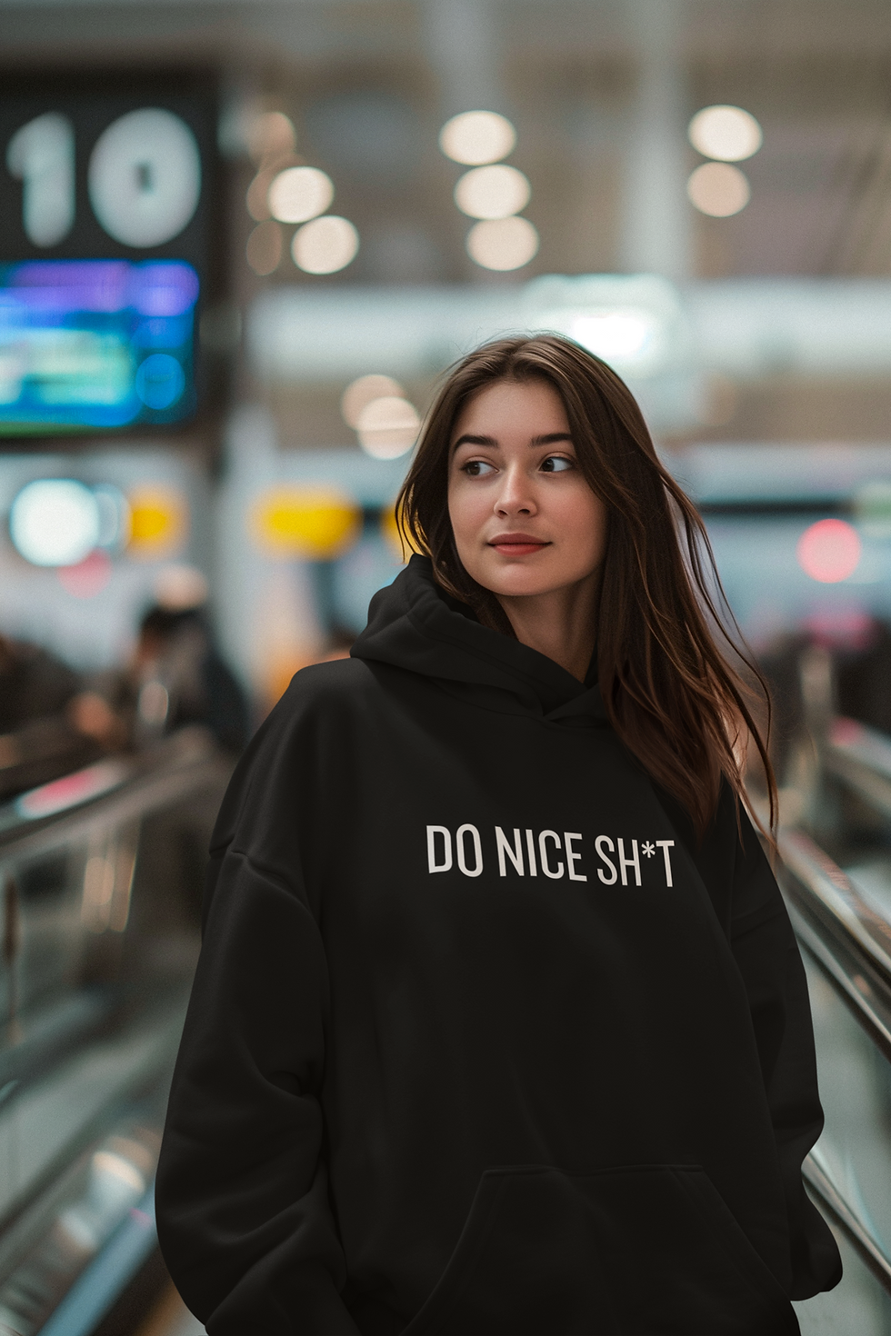 Do Nice Sh!t Long Sleeve Front Print Unisex Hooded Sweatshirt
