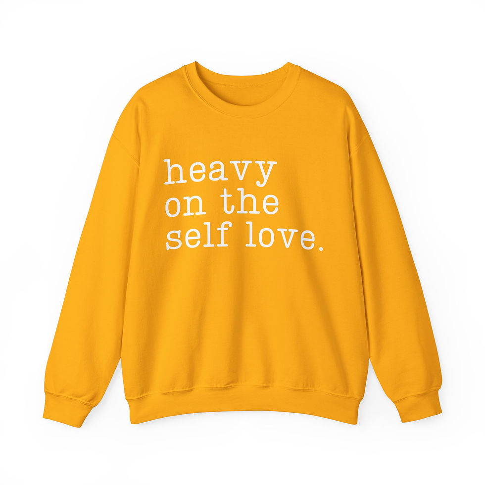 Thumbnail: Heavy On Self Love Front Print Long Sleeve Unisex Crewneck Sweatshirt