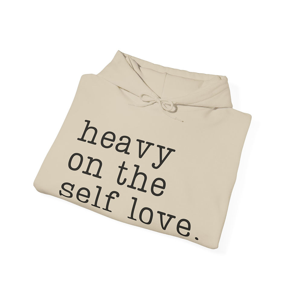 Thumbnail: Heavy On Self Love Front Print Long Sleeve Unisex Hooded Sweatshirt