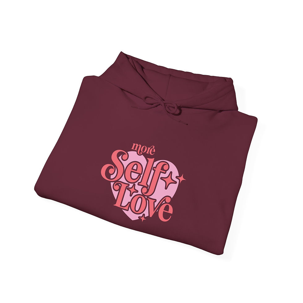 Thumbnail: More Self Love Long Sleeve Front Print Unisex Hooded Sweatshirt