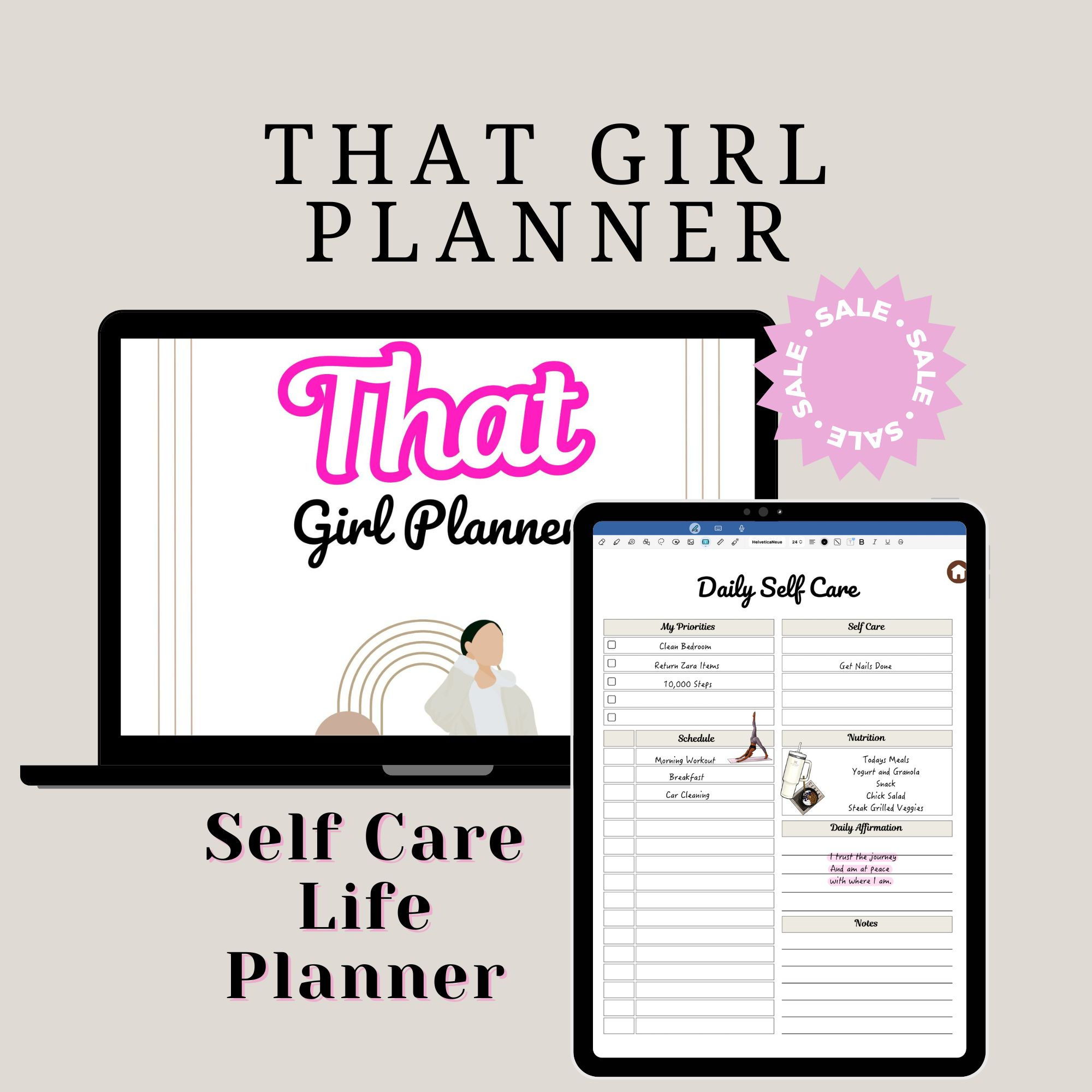 That Girl Digital Daily Planner | iPad Planner | GoodNotes Planner | Minimalis