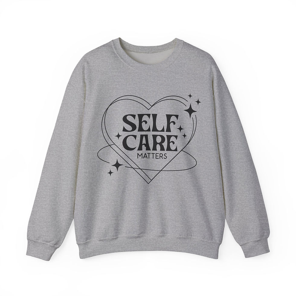 Thumbnail: Self Care Matters Long Sleeve Front Print Unisex Crewneck Sweatshirt