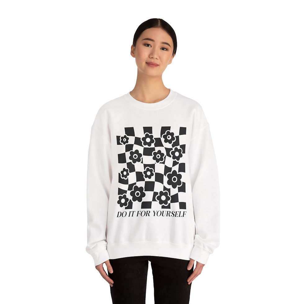 Thumbnail: Do It For Yourself Front Print Long Sleeve Crewneck Sweatshirt