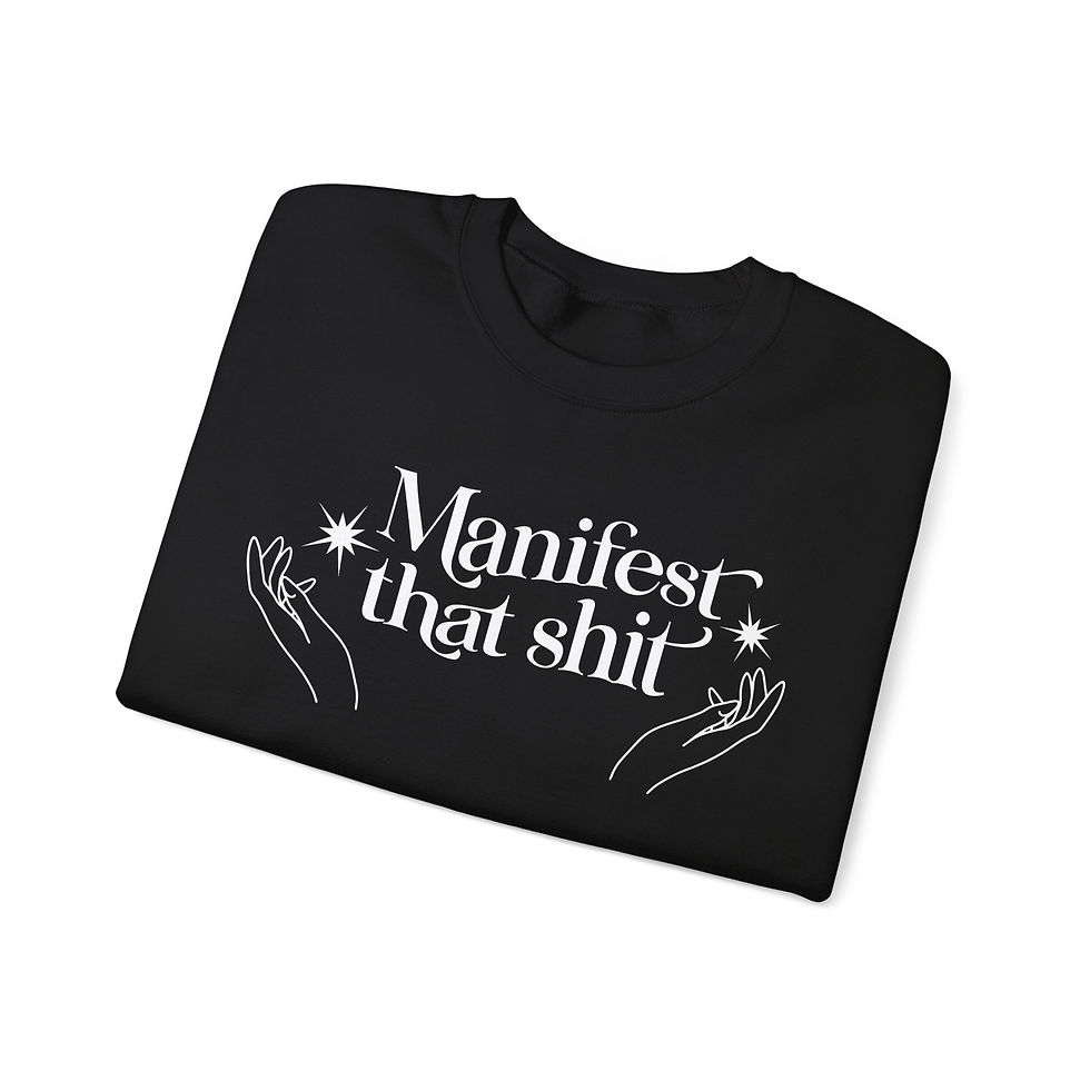 Thumbnail: Manifest That Sh!t Front Print Long Sleeve Unisex Crewneck Sweatshirt