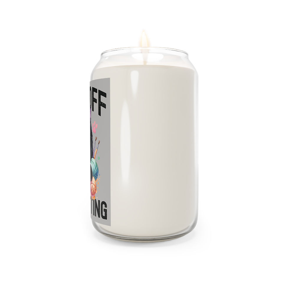 Thumbnail: F*ck Off Im Crafting Cute Cat Print Scented Candle, 13.75oz