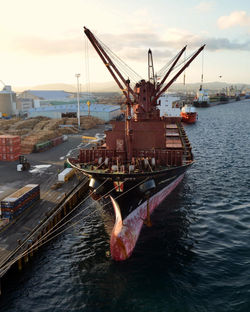 Ship in Tauranga wharf