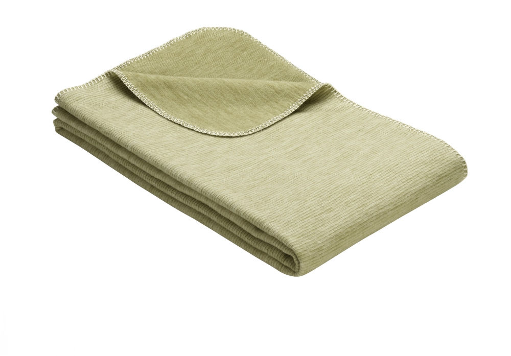 Ibena | Bio Baumwolldecke Lausanne - grün 140x200 cm