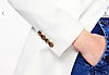 white blazer and blue jeans