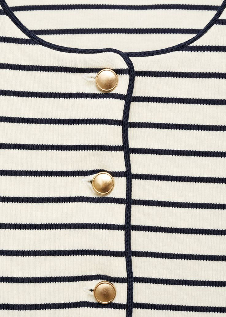 Navy and cream striped cardigan