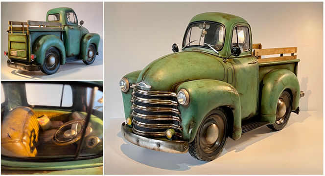 maquette, miniature, camion, chevrolet 3100, sculpture, foam,  jako lanterne