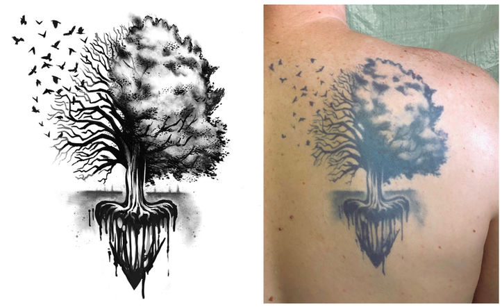 tatouage, arbre, toute la vie, série télé, jako lanterne