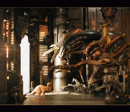 maquette, miniature, science-fiction, décor Nostromo, Alien, Aliens, Alien3,  jako lanterne
