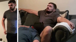 Bearded str8 lad gets serviced and reciprocate a bit..