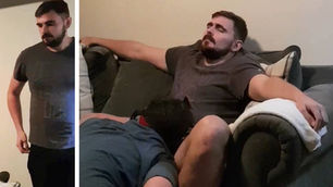 Bearded str8 lad gets serviced and reciprocate a bit..