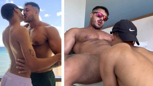 Brazilian sexgod dominates a twink in an exotic island