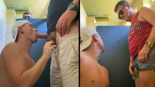 Horny trucker cannot wait for his turn..