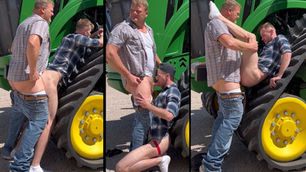 Country Daddy plows a dude, spreads his fertile seed all over