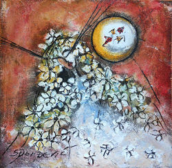 a.  In my dreams_ Oil and acrylic on tar paper 35.5x35