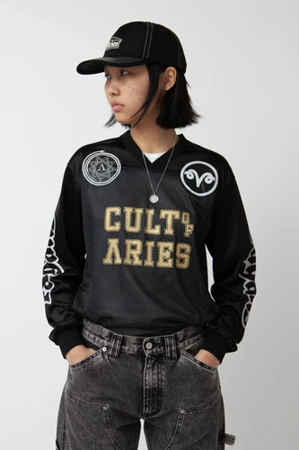 Aries / Cult Leader Airtex LS Tee / Black | THE FOUR-EYED SHOP