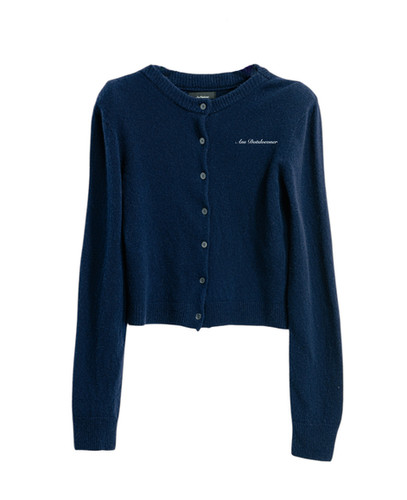 Ans Dotsloevner / SHOULDER CARDIGAN KNIT / NAVY | THE FOUR-EYED SHOP