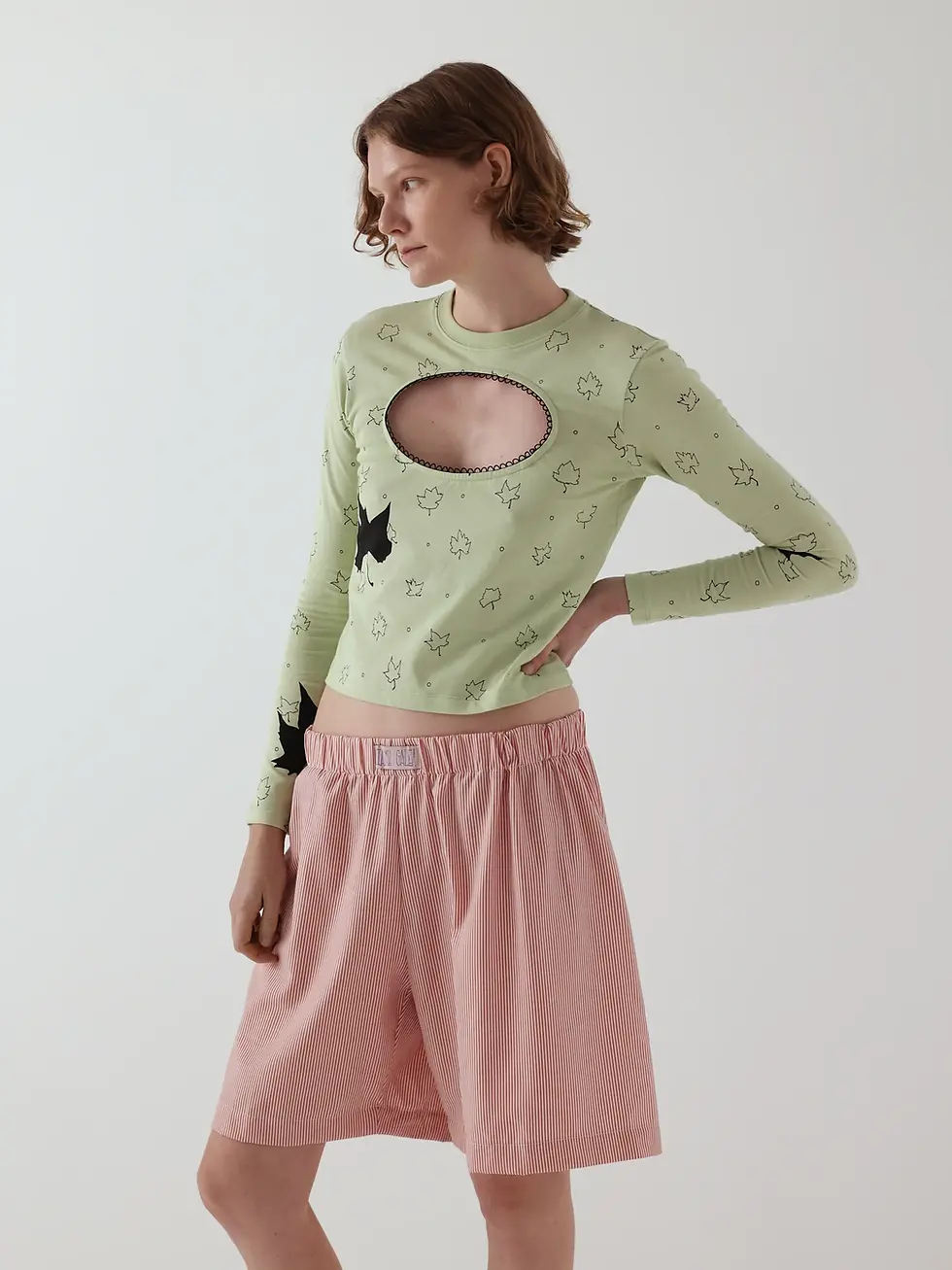 サムネイル： NIAMH GALEA / LOGO REMOVAL LONG SLEEVE TEE / MISTY JADE