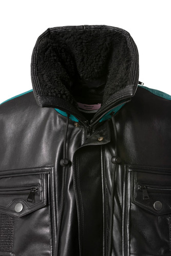 MARTINE ROSE TWO IN ONE LEATHER ANORAK M