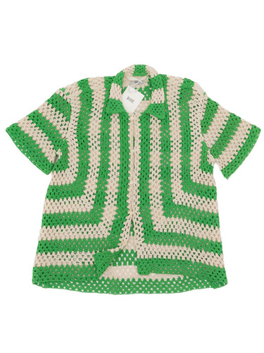 BODE / LIME CROCHET SHIRT / GREEN CREAM | THE FOUR-EYED SHOP