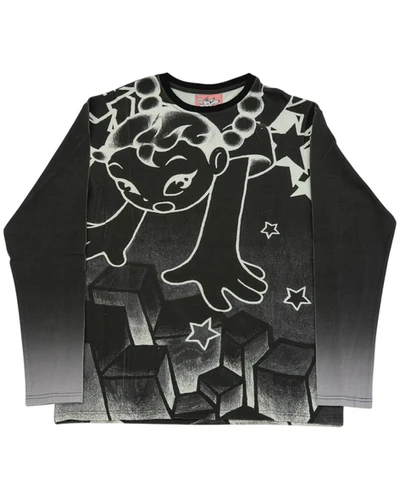 トップス Yumin ha Falling Star Long Sleeve Yumin Ha / Falling Star Long Sleeve Tee / Black | THE FOUR-EYED SHOP