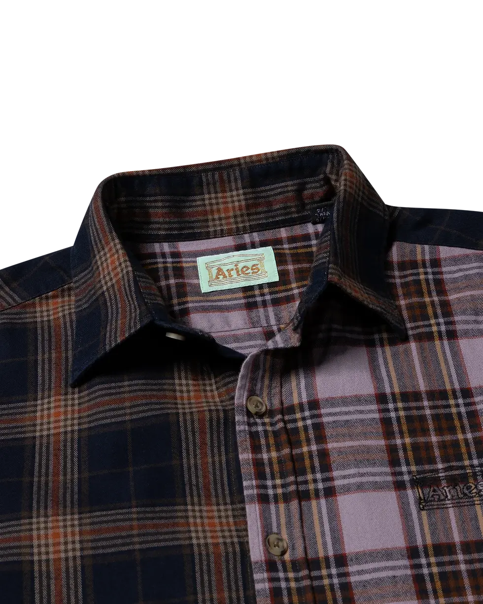 サムネイル： Aries / Overdyed Patchwork LS Shirt / Purple