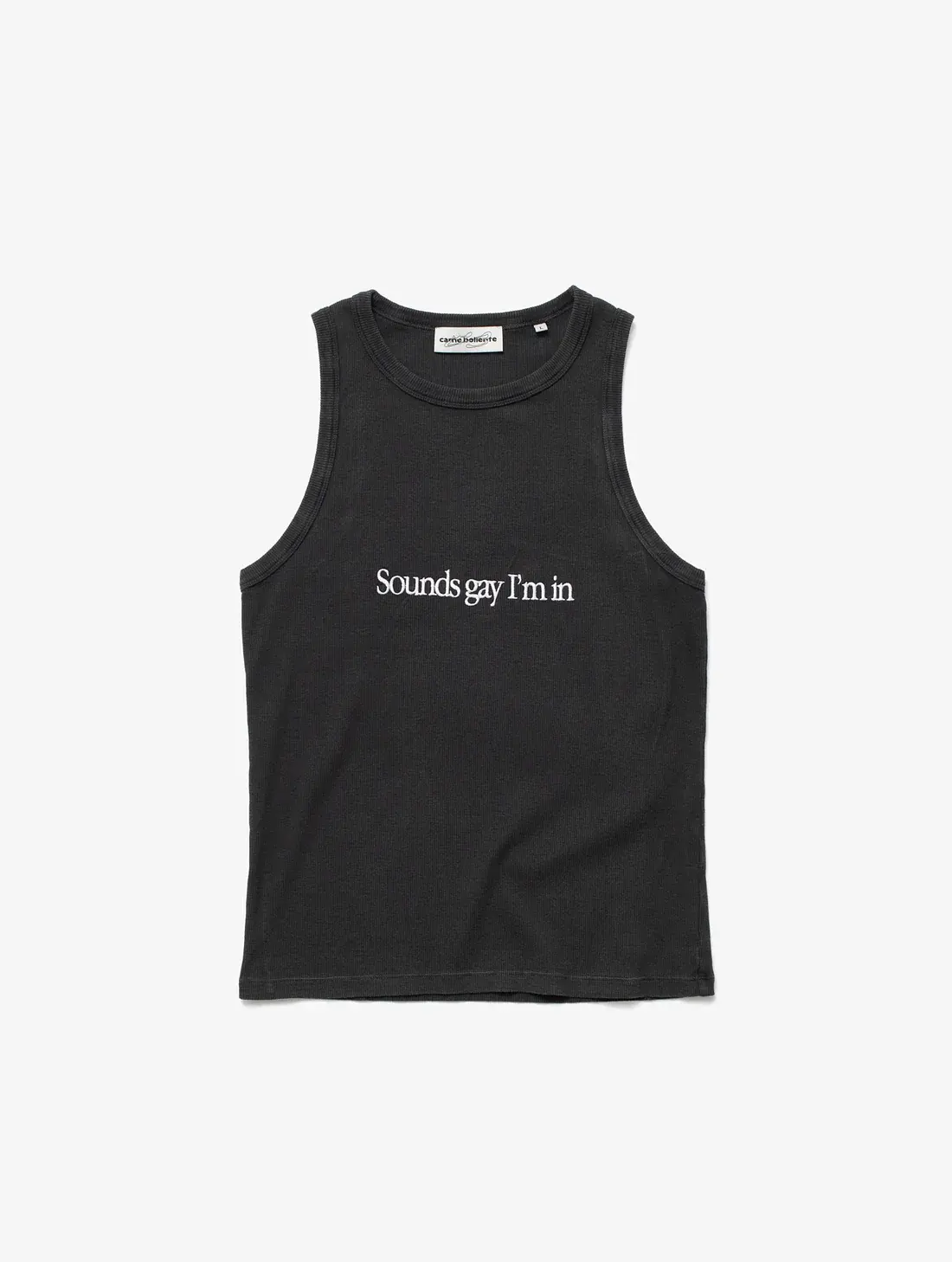 carne bollente / " SOUNDS GAY I'M" SLEEVELESS / OFF BLACK