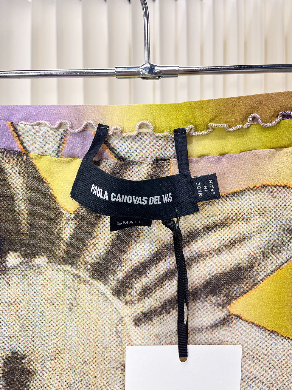サムネイル： PAULA CANOVAS DEL VAS / ACID FLOWER MESH MINI SKIRT / LIME & PURPLE