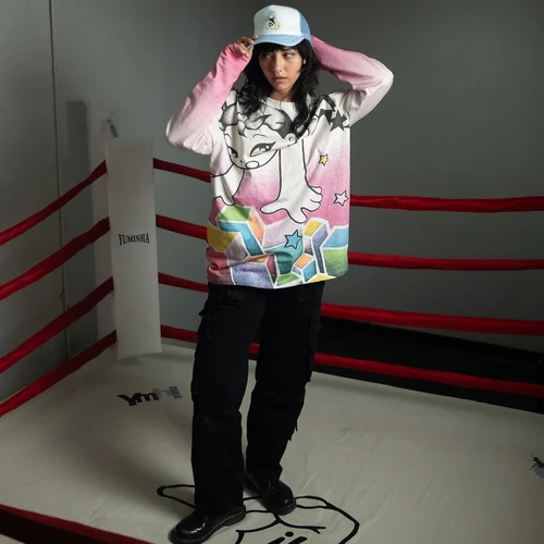 Yumin Ha / Falling Star Long Sleeve Tee / Black | THE FOUR-EYED SHOP