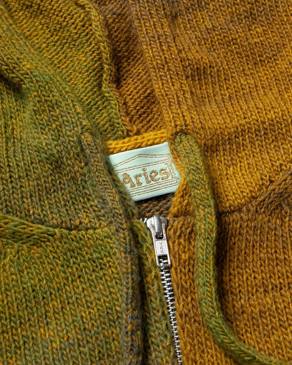 縮圖：ARIES / Space Dye Temple Knit Zip Thru Hoodie / Green