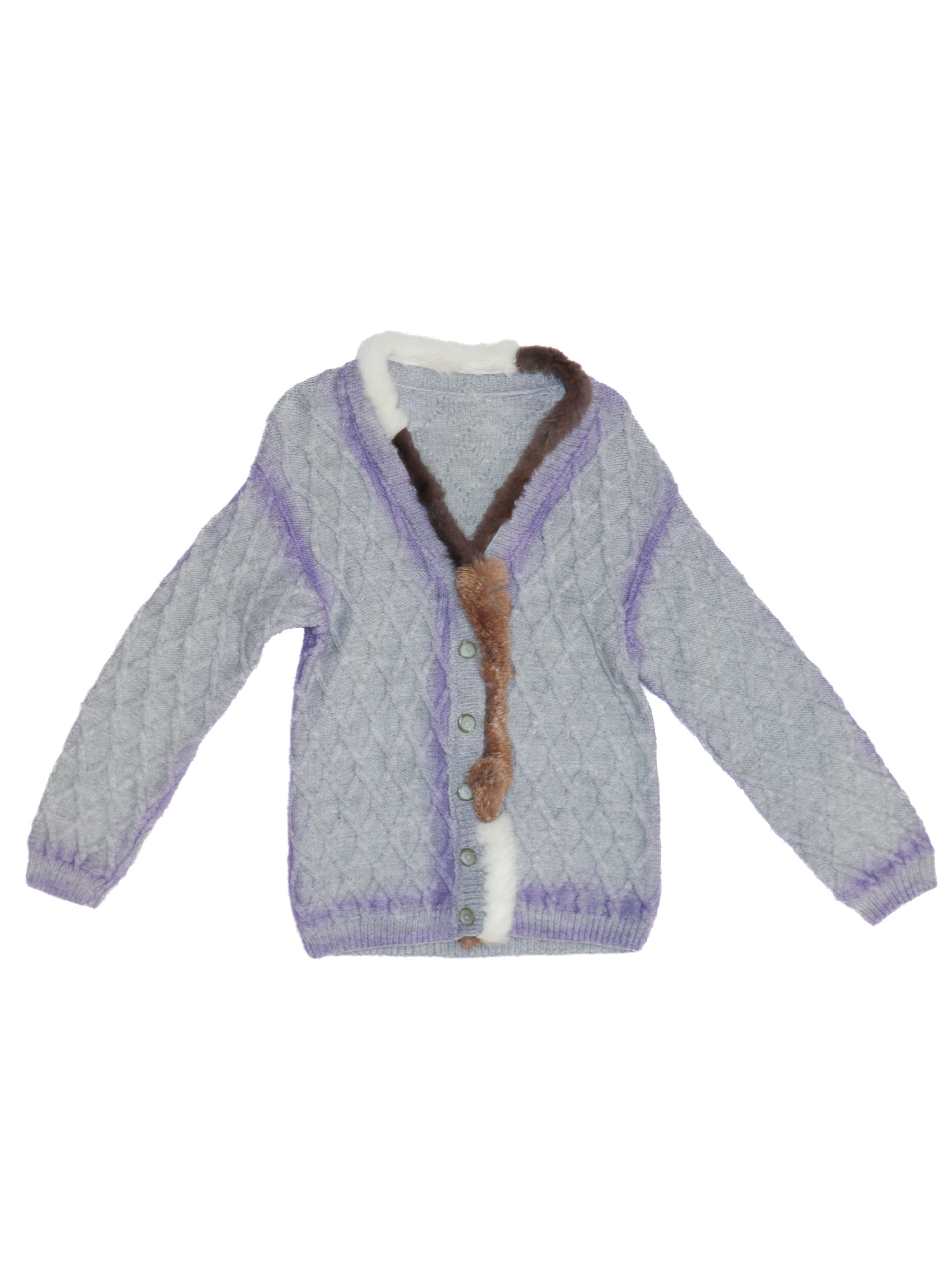 PROTOTYPES / FUR TRIM CARDIGAN / MULTICOLOUR