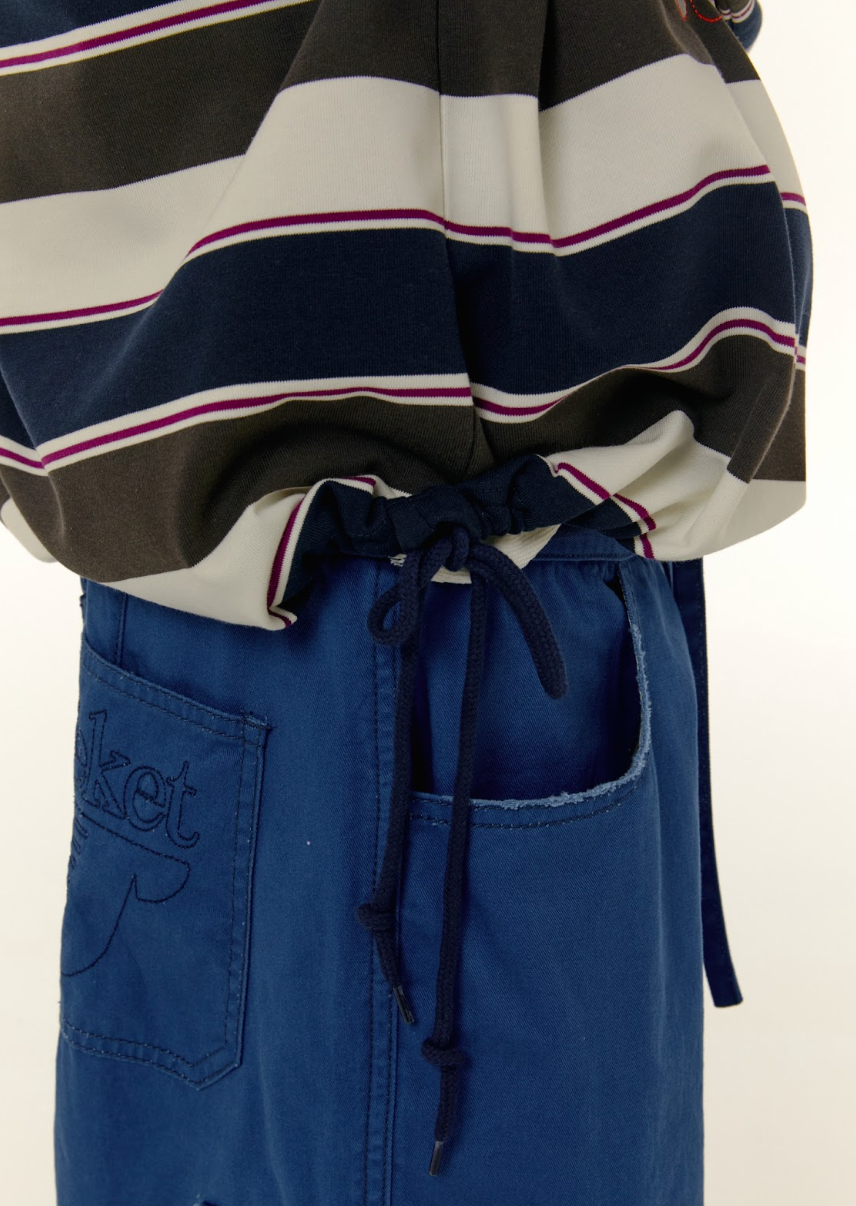 縮圖：TEKET / INCUR STRIPE HALF NECK SWEATSHIRT / NAVY