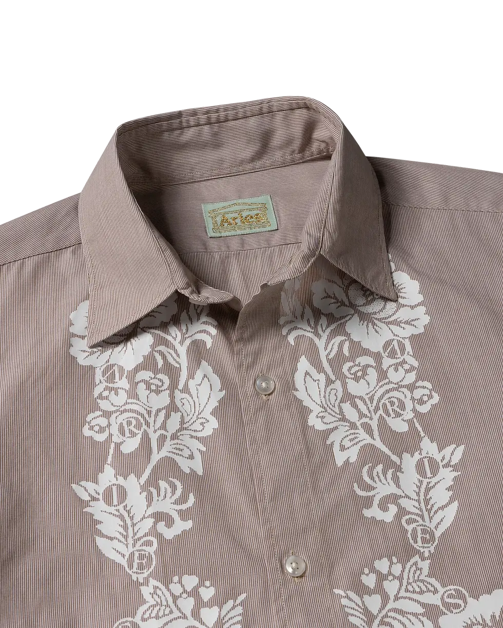 Thumbnail: Aries / Lace Overprinted Poplin Shirt / Brown
