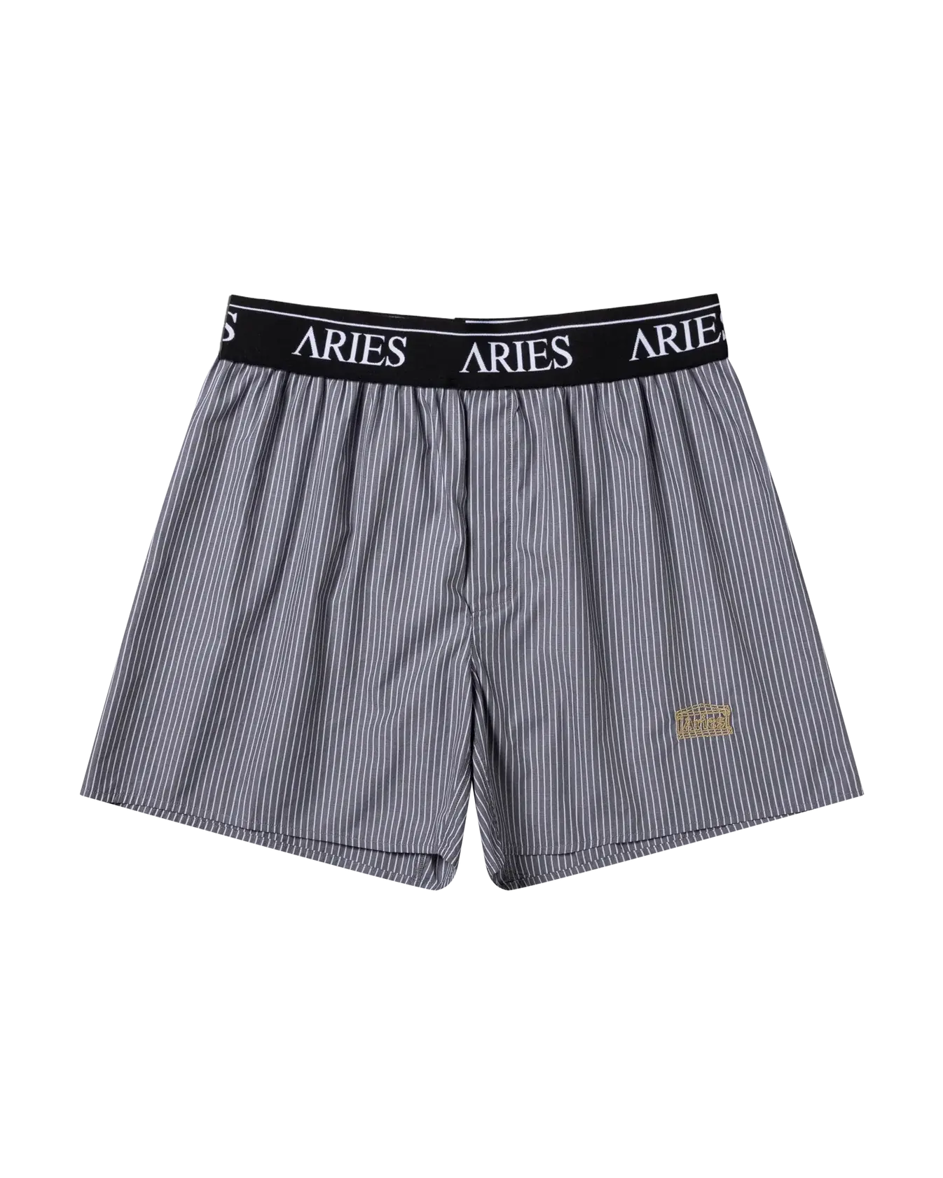 Aries / Stripe Poplin Classic Boxer Shorts / Grey